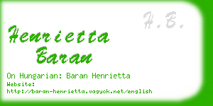 henrietta baran business card